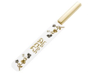 Picture of Faux Leather Knife Blade Cover Ornate Garden Design Gold 10.8"